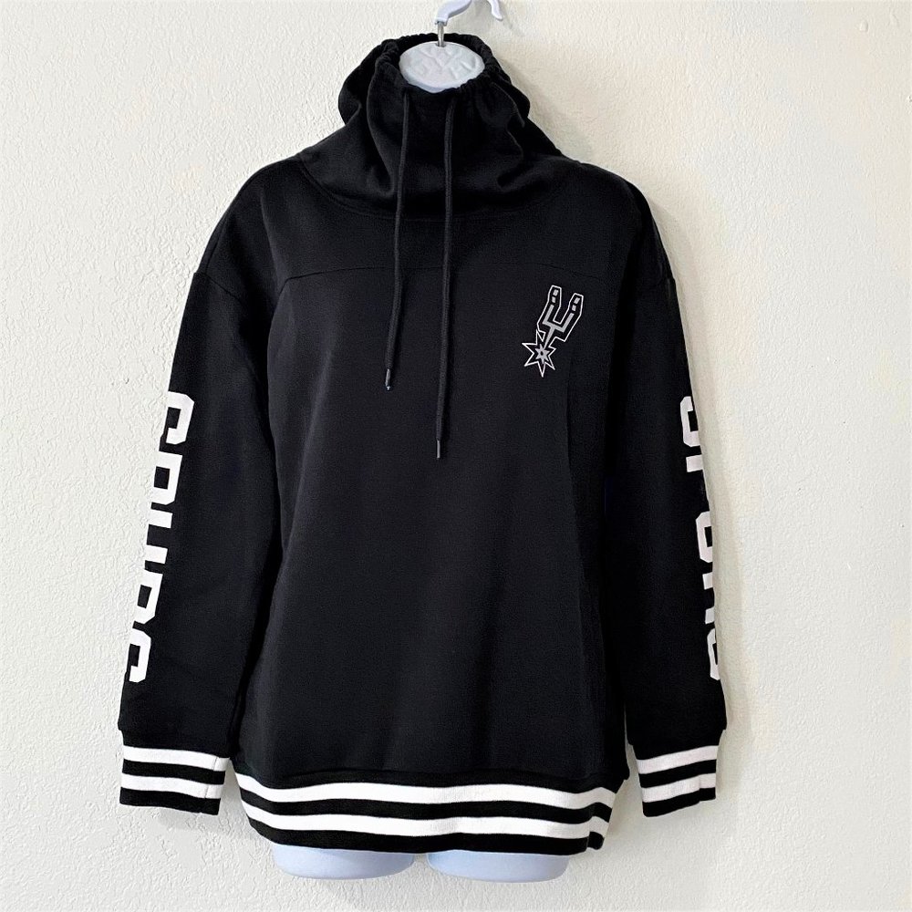 NBA San Antonio Spurs Women's Fleece Pullover Sweatshirt Funnel Neck Size Med